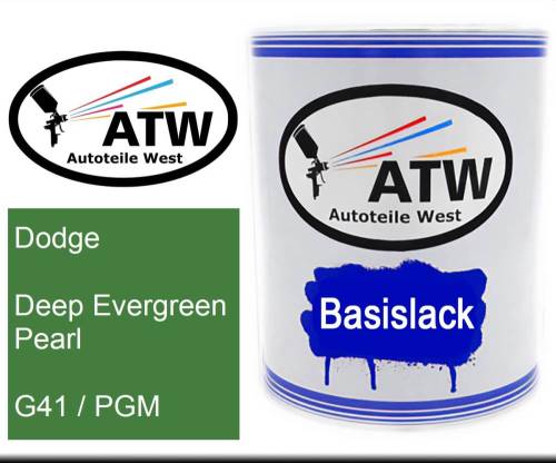 Dodge, Deep Evergreen Pearl, G41 / PGM: 1L Lackdose, von ATW Autoteile West.